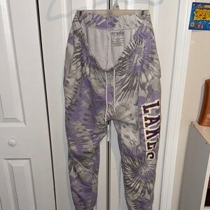 Hybrid Apparel Purple and Gray Tie-Dye Joggers